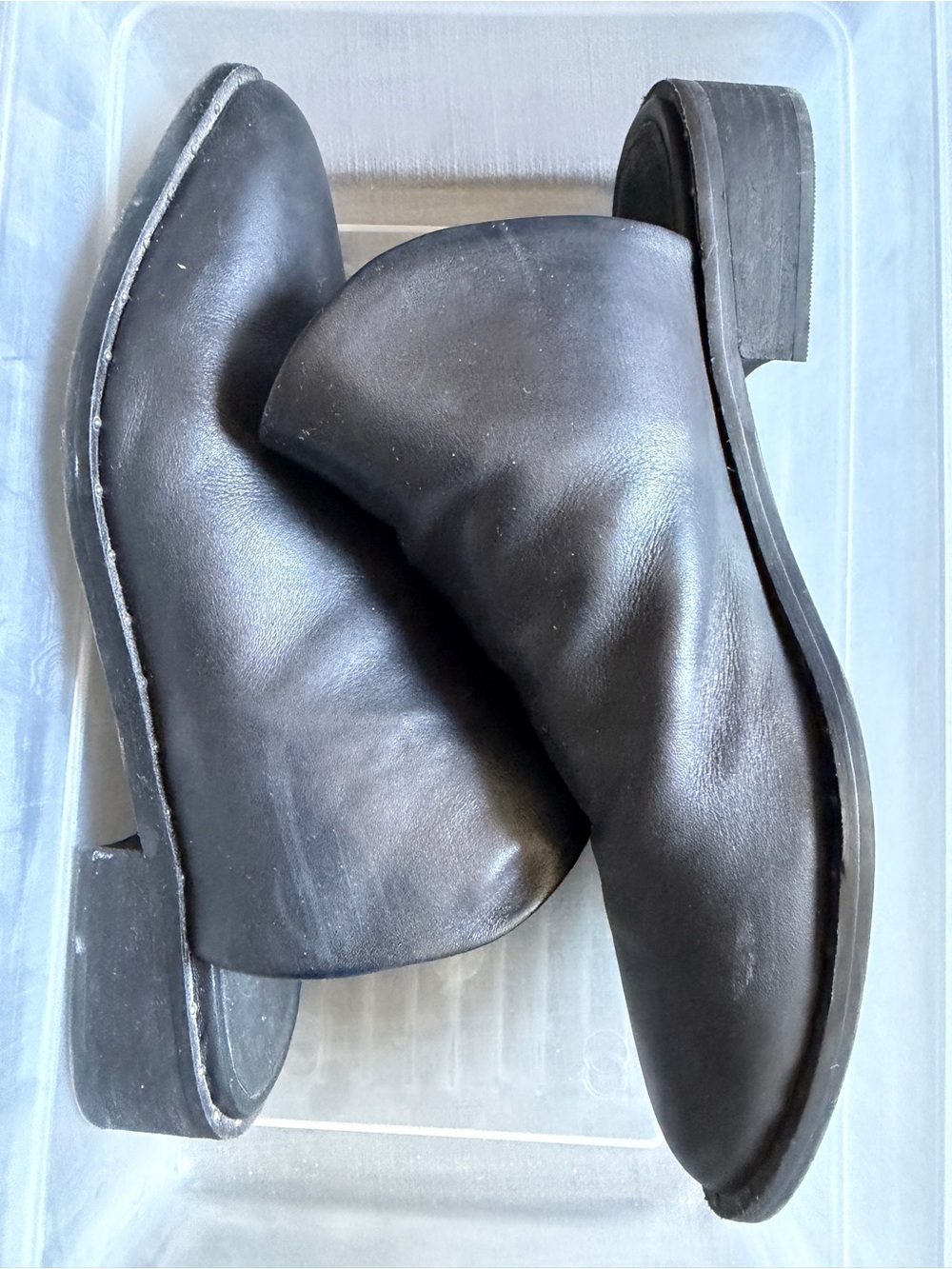 LUCKY 🍀 BRANDClassic Black Leather Slip-On Boots SIZE 6 M